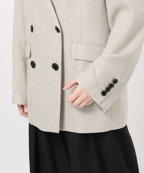 journal standard L'essage(ジャーナルスタンダードレサージュ)の「アイアスダブルブレステッドジャケット(テーラードジャケット・レディース・チャコールグレー/ベージュ・36/38)」の14枚目の写真