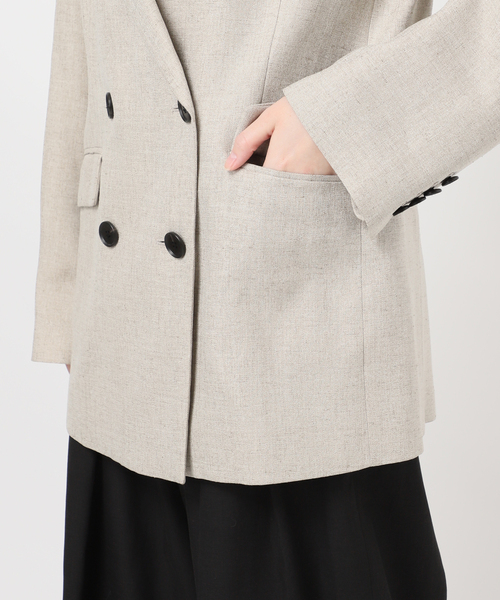 journal standard L'essage(ジャーナルスタンダードレサージュ)の「アイアスダブルブレステッドジャケット(テーラードジャケット・レディース・チャコールグレー/ベージュ・36/38)」の15枚目の写真