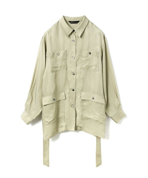 mizuiroind（ミズイロインド）の「mizuiro ind キュプラフィールドシャツジャケット（その他アウター・レディース・グリーン/ブラック/グレー/ネイビー・FREE）」の13枚目の写真