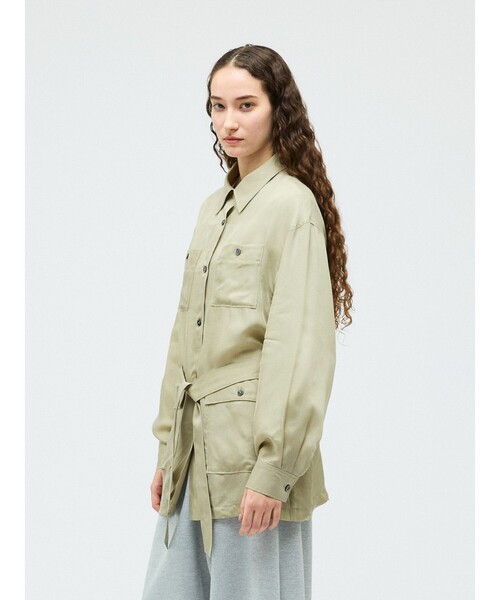 mizuiroind（ミズイロインド）の「mizuiro ind キュプラフィールドシャツジャケット（その他アウター・レディース・グリーン/ブラック/グレー/ネイビー・FREE）」の18枚目の写真