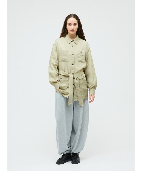 mizuiroind（ミズイロインド）の「mizuiro ind キュプラフィールドシャツジャケット（その他アウター・レディース・グリーン/ブラック/グレー/ネイビー・FREE）」の21枚目の写真