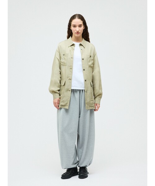mizuiroind（ミズイロインド）の「mizuiro ind キュプラフィールドシャツジャケット（その他アウター・レディース・グリーン/ブラック/グレー/ネイビー・FREE）」の5枚目の写真