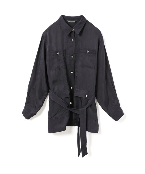 mizuiroind（ミズイロインド）の「mizuiro ind キュプラフィールドシャツジャケット（その他アウター・レディース・グリーン/ブラック/グレー/ネイビー・FREE）」の6枚目の写真