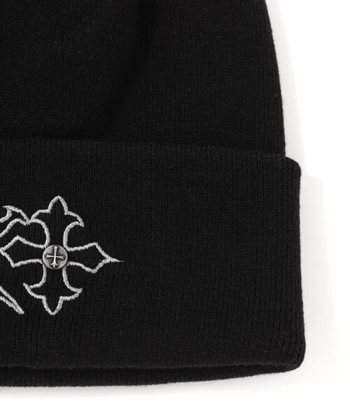 UNKNOWN LONDON（アンノウン・ロンドン）の「UNKNOWNLONDON/アンノウンロンドン/Dagger Cross Embroidery Beanie（ニットキャップ/ビーニー・レディース・ブラック・F）」の3枚目の写真
