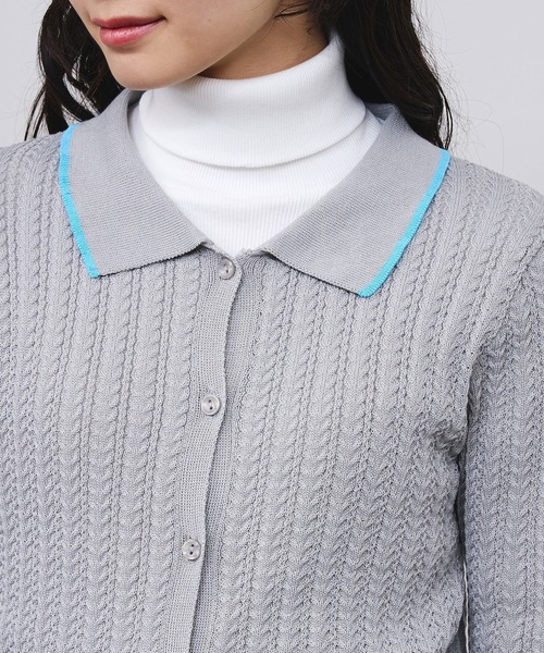 ROSE BUD（ローズバッド）の「RUFFLED KNIT CARDIGAN（カーディガン/ボレロ・レディース・ホワイト/グレー・ONE SIZE）」の18枚目の写真