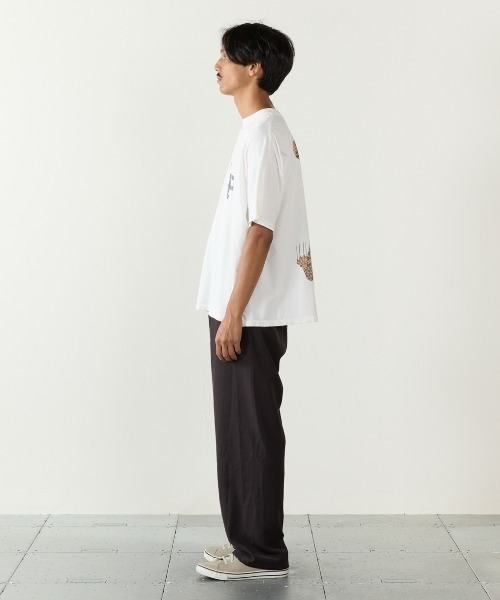 REMI RELIEF(レミレリーフ)の「REMI RELIEF/レミレリーフ HARD SP加工20/-天竺BIGサイズT(LP) 肩落ちシルエット ヴィンテージ Tシャツ 2026年春夏(Tシャツ/カットソー・メンズ・ブラック/オフホワイト・M/L/XL)」の6枚目の写真