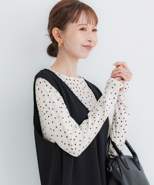 シアージョーゼット長袖トップス（Tシャツ/カットソー）｜coca（coca