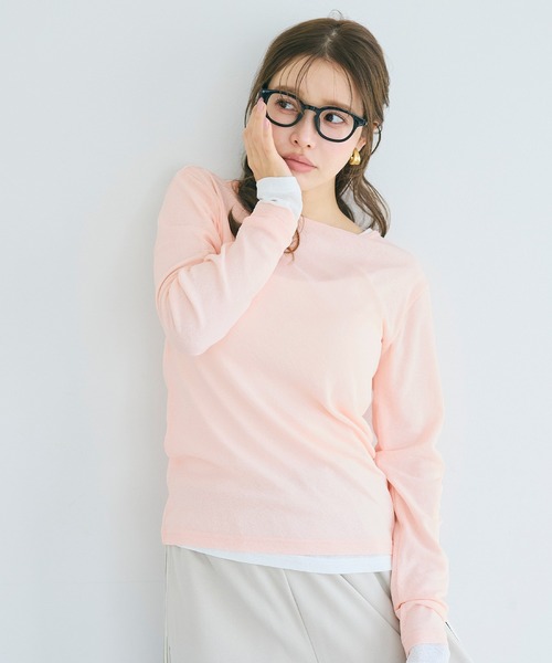 coca(coca)(コカ)の「シアージョーゼット長袖トップス(Tシャツ/カットソー・レディース・ブラック/ライトピンク/ドット/ホワイト・L/M/S)」の12枚目の写真