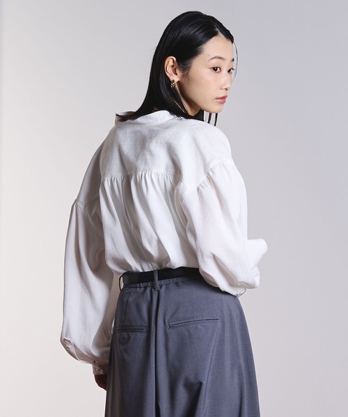 ROSE BUD（ローズバッド）の「(GENE HEAVENS)COTTON PEARL BUTTON SHIRT（シャツ/ブラウス・レディース・ブラック/ピンク/ブルー/オフホワイト・ONE SIZE）」の7枚目の写真