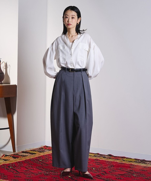 ROSE BUD（ローズバッド）の「(GENE HEAVENS)COTTON PEARL BUTTON SHIRT（シャツ/ブラウス・レディース・ブラック/ピンク/ブルー/オフホワイト・ONE SIZE）」の8枚目の写真