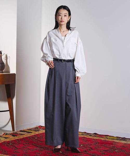 ROSE BUD（ローズバッド）の「(GENE HEAVENS)COTTON PEARL BUTTON SHIRT（シャツ/ブラウス・レディース・ブラック/ピンク/ブルー/オフホワイト・ONE SIZE）」の9枚目の写真