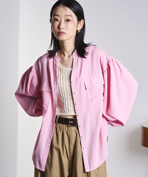 ROSE BUD（ローズバッド）の「(GENE HEAVENS)COTTON PEARL BUTTON SHIRT（シャツ/ブラウス・レディース・ブラック/ピンク/ブルー/オフホワイト・ONE SIZE）」の19枚目の写真