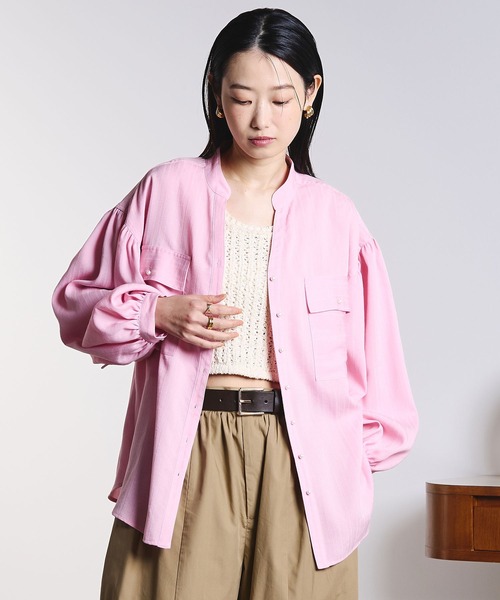 ROSE BUD（ローズバッド）の「(GENE HEAVENS)COTTON PEARL BUTTON SHIRT（シャツ/ブラウス・レディース・ブラック/ピンク/ブルー/オフホワイト・ONE SIZE）」の20枚目の写真