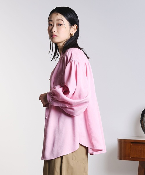 ROSE BUD（ローズバッド）の「(GENE HEAVENS)COTTON PEARL BUTTON SHIRT（シャツ/ブラウス・レディース・ブラック/ピンク/ブルー/オフホワイト・ONE SIZE）」の21枚目の写真