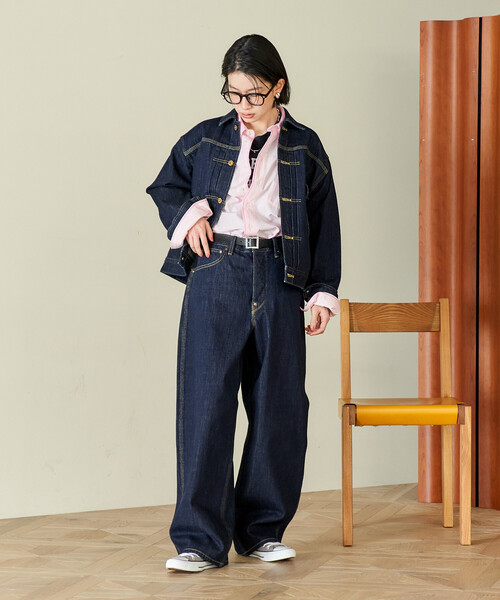 FREAK'S STORE(フリークスストア)の「Lee × FREAK'S STORE/リー 別注 101 COWBOY JACKET/別注 ワンオーワン カウボーイジャケット(デニムジャケット・レディース・サックスブルー/ネイビー・フリ-)」の5枚目の写真