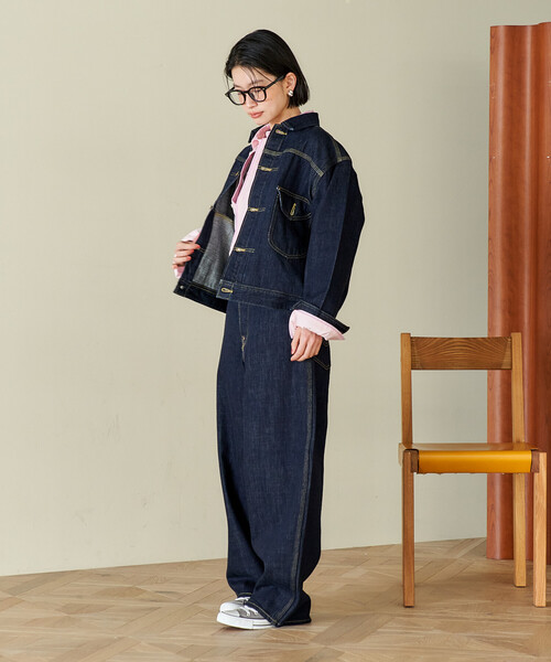 FREAK'S STORE(フリークスストア)の「Lee × FREAK'S STORE/リー 別注 101 COWBOY JACKET/別注 ワンオーワン カウボーイジャケット(デニムジャケット・レディース・サックスブルー/ネイビー・フリ-)」の6枚目の写真