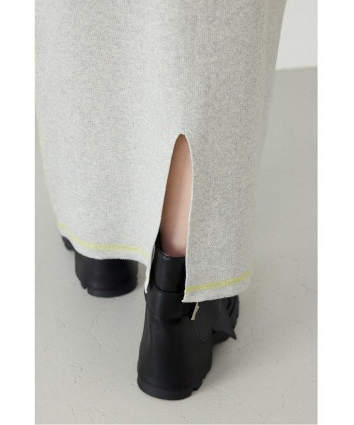 RODEO CROWNS WIDE BOWL（ロデオクラウンズワイドボウル）の「スウェットライクサイドステッチニットスカート（スカート・レディース・ライトイエロー/ブラック/グレー×ホワイト/ライトパープル・FREE）」の7枚目の写真