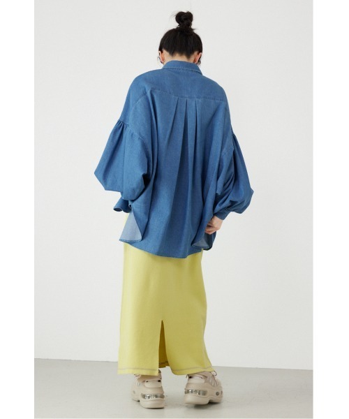 RODEO CROWNS WIDE BOWL（ロデオクラウンズワイドボウル）の「スウェットライクサイドステッチニットスカート（スカート・レディース・ライトイエロー/ブラック/グレー×ホワイト/ライトパープル・FREE）」の12枚目の写真