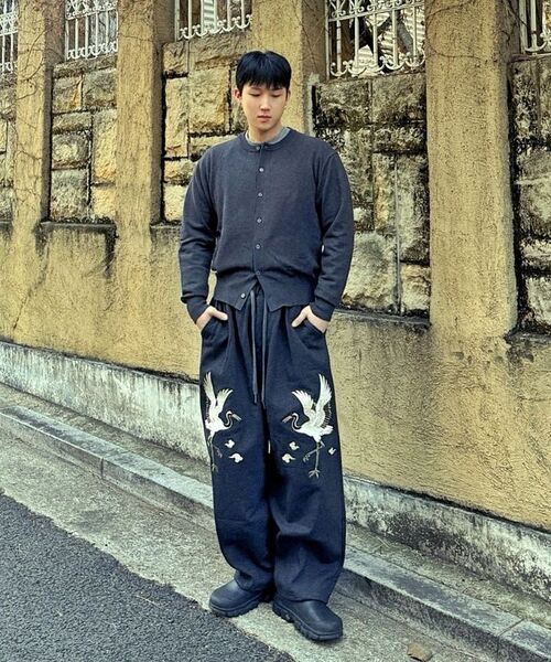 A NOTHING(アナッシング)の「CRANE EMB. H-T SWEAT PANTS (Gray)(スウェットパンツ・レディース・その他・MEDIUM/LARGE)」の3枚目の写真