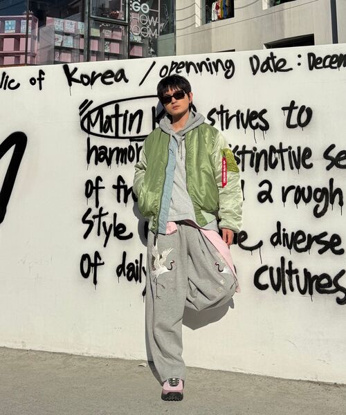 A NOTHING(アナッシング)の「CRANE EMB. H-T SWEAT PANTS (Gray)(スウェットパンツ・レディース・その他・MEDIUM/LARGE)」の6枚目の写真