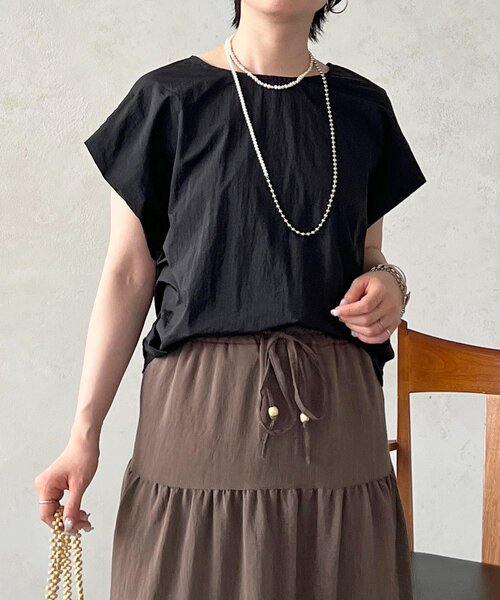 un dix cors(アンディコール)の「前後切り替えプルオーバー(Tシャツ/カットソー・レディース・ブラック/アイボリー・FREE)」の20枚目の写真