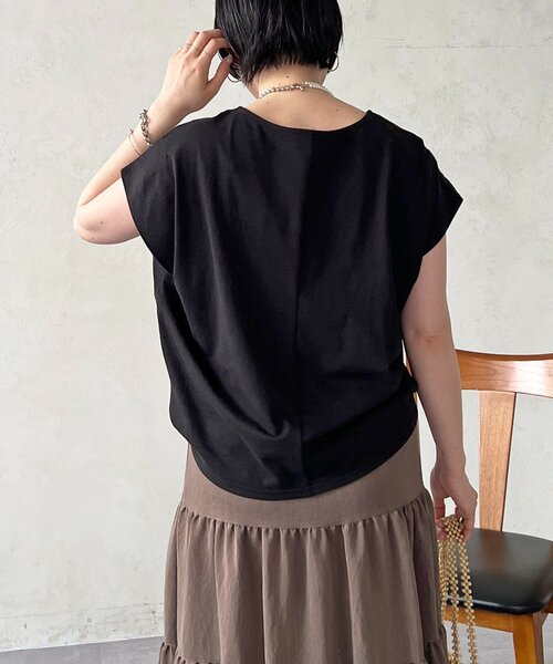 un dix cors(アンディコール)の「前後切り替えプルオーバー(Tシャツ/カットソー・レディース・ブラック/アイボリー・FREE)」の21枚目の写真