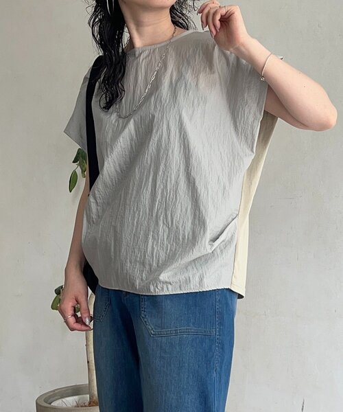 un dix cors(アンディコール)の「前後切り替えプルオーバー(Tシャツ/カットソー・レディース・ブラック/アイボリー・FREE)」の6枚目の写真