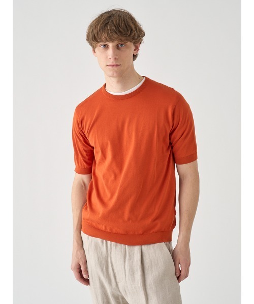 JOHN SMEDLEY(ジョンスメドレー)の「半袖コットンニットTシャツ(ニット/セーター・メンズ・レッド系・M/L)」の3枚目の写真