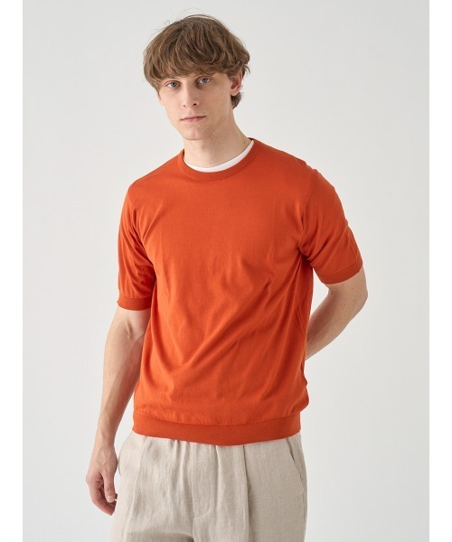 JOHN SMEDLEY(ジョンスメドレー)の「半袖コットンニットTシャツ(ニット/セーター・メンズ・レッド系・M/L)」の4枚目の写真
