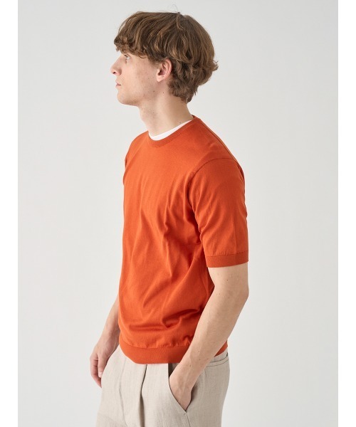 JOHN SMEDLEY(ジョンスメドレー)の「半袖コットンニットTシャツ(ニット/セーター・メンズ・レッド系・M/L)」の5枚目の写真