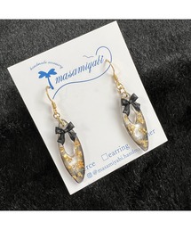 【masamiyabi】黒シリーズリボンピアス(MA)