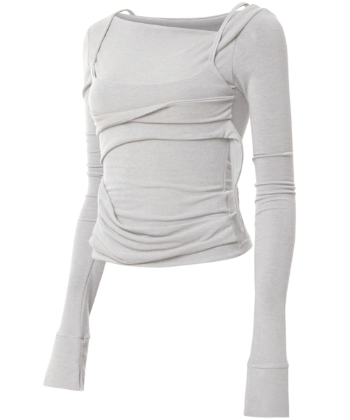 FLAREUP(フレアアップ)の「Layered Bustier Long Sleeve (FL-105_Cloud White)(Tシャツ/カットソー・レディース・ホワイト・OS)」の5枚目の写真