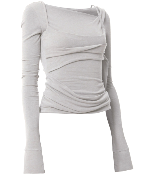 FLAREUP(フレアアップ)の「Layered Bustier Long Sleeve (FL-105_Cloud White)(Tシャツ/カットソー・レディース・ホワイト・OS)」の4枚目の写真