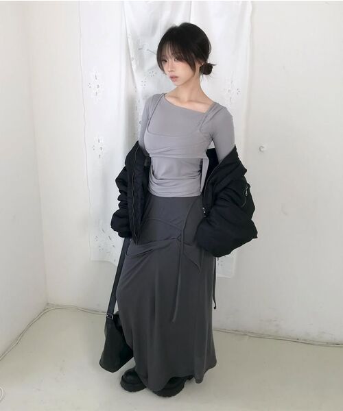 FLAREUP(フレアアップ)の「Layered Bustier Long Sleeve (FL-105_Cloud White)(Tシャツ/カットソー・レディース・ホワイト・OS)」の17枚目の写真