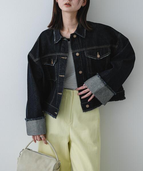 SENSE OF PLACE by URBAN RESEARCH（センスオブプレイスバイアーバンリサーチ）の「ロールアップデニムジャケット（デニムジャケット・レディース・ワンウォッシュ/ライトインディゴブルー・ONE）」の4枚目の写真