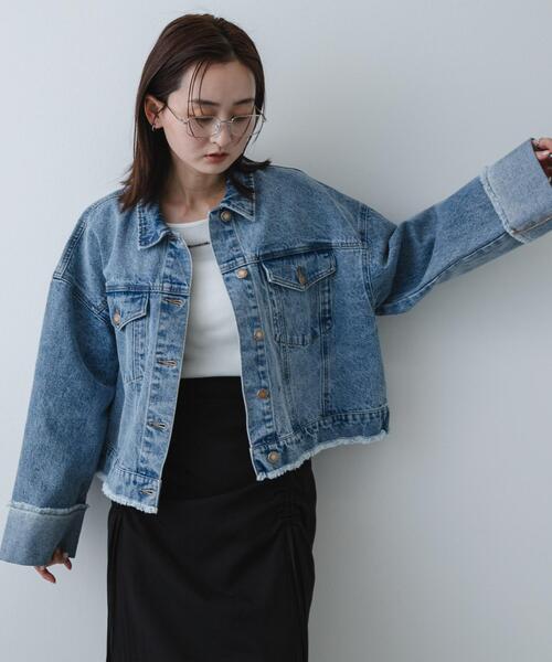 SENSE OF PLACE by URBAN RESEARCH（センスオブプレイスバイアーバンリサーチ）の「ロールアップデニムジャケット（デニムジャケット・レディース・ワンウォッシュ/ライトインディゴブルー・ONE）」の12枚目の写真