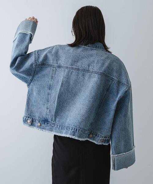 SENSE OF PLACE by URBAN RESEARCH（センスオブプレイスバイアーバンリサーチ）の「ロールアップデニムジャケット（デニムジャケット・レディース・ワンウォッシュ/ライトインディゴブルー・ONE）」の14枚目の写真