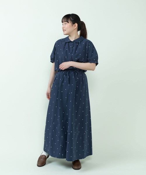 PAR ICI(パーリッシィ)の「DOT刺繍 丸襟ブラウス(セットアップ対応)(シャツ/ブラウス・レディース・ネイビー/アイボリー・FREE)」の13枚目の写真