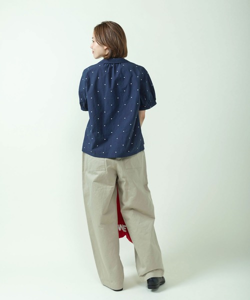 PAR ICI(パーリッシィ)の「DOT刺繍 丸襟ブラウス(セットアップ対応)(シャツ/ブラウス・レディース・ネイビー/アイボリー・FREE)」の11枚目の写真