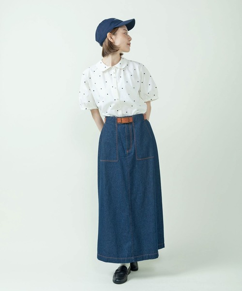 PAR ICI(パーリッシィ)の「DOT刺繍 丸襟ブラウス(セットアップ対応)(シャツ/ブラウス・レディース・ネイビー/アイボリー・FREE)」の21枚目の写真