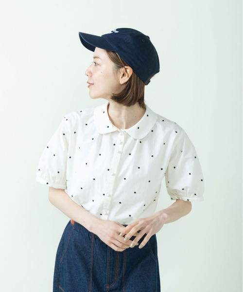 PAR ICI(パーリッシィ)の「DOT刺繍 丸襟ブラウス(セットアップ対応)(シャツ/ブラウス・レディース・ネイビー/アイボリー・FREE)」の16枚目の写真