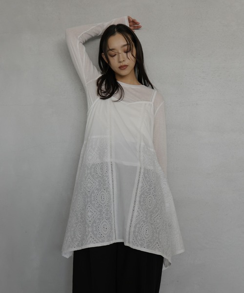 hellam（へラム）の「刺繍チュニックワンピース（ワンピース・レディース・ブラック/ホワイト・FREE）」の18枚目の写真