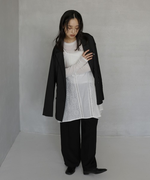  hellam（へラム）の「刺繍チュニックワンピース（ワンピース・レディース・ブラック/ホワイト・FREE）」の21枚目の写真
