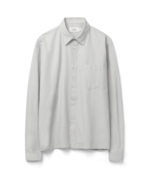 COSTUME O’CLOCK（コスチュームオクロック）の「[COCLXサック型] ソリッドセミクロップロングスリーブシャツ 2カラー COOSSH199（シャツ/ブラウス・メンズ・ライトグレー/スカイブルー・LARGE/MEDIUM/SMALL）」の6枚目の写真