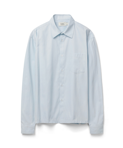 COSTUME O’CLOCK（コスチュームオクロック）の「[COCLXサック型] ソリッドセミクロップロングスリーブシャツ 2カラー COOSSH199（シャツ/ブラウス・メンズ・ライトグレー/スカイブルー・LARGE/MEDIUM/SMALL）」の11枚目の写真
