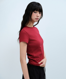 MUSINSA STANDARD WOMAN | ウィメンズスリムクルーネックTシャツ[チリレッド](Tシャツ/カットソー)