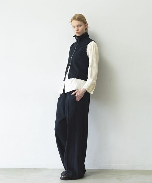 GARAGE OF GOOD CLOTHING（ガレージオブグッドクロージング）の「【日本製】裏毛ドロストショートベスト（ベスト・レディース・ホワイト系その他/ネイビー/杢グレー・FREE）」の7枚目の写真