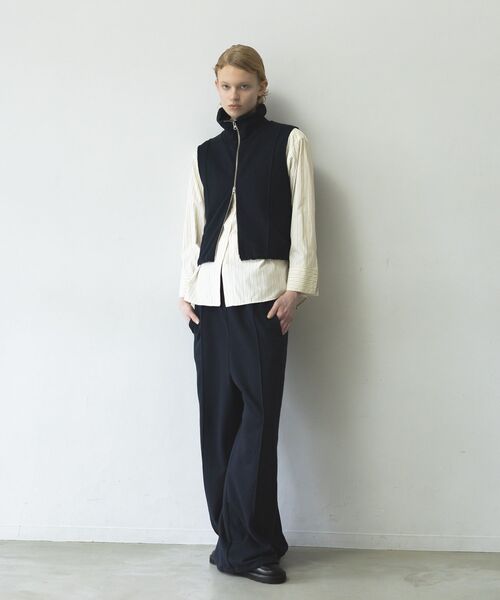 GARAGE OF GOOD CLOTHING（ガレージオブグッドクロージング）の「【日本製】裏毛ドロストショートベスト（ベスト・レディース・ホワイト系その他/ネイビー/杢グレー・FREE）」の9枚目の写真