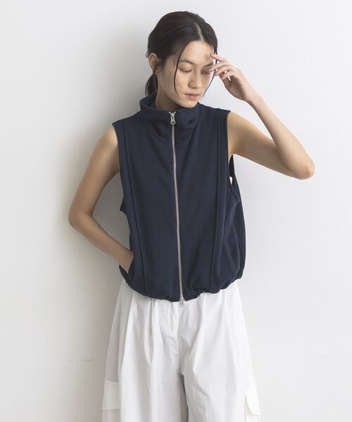 GARAGE OF GOOD CLOTHING（ガレージオブグッドクロージング）の「【日本製】裏毛ドロストショートベスト（ベスト・レディース・ホワイト系その他/ネイビー/杢グレー・FREE）」の14枚目の写真