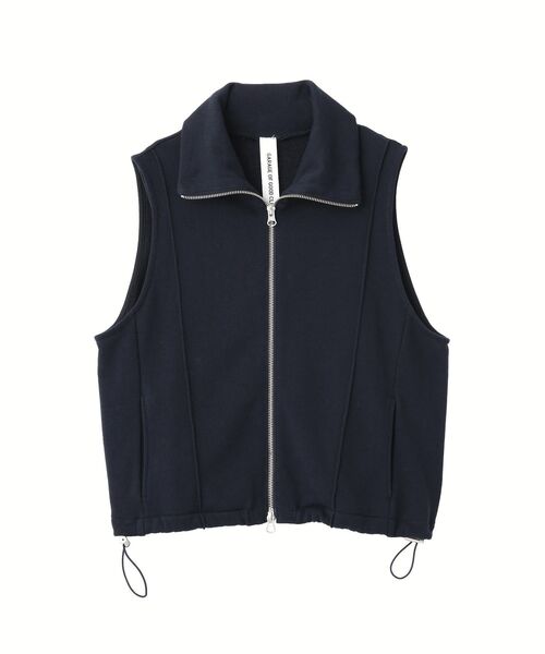 GARAGE OF GOOD CLOTHING（ガレージオブグッドクロージング）の「【日本製】裏毛ドロストショートベスト（ベスト・レディース・ホワイト系その他/ネイビー/杢グレー・FREE）」の20枚目の写真